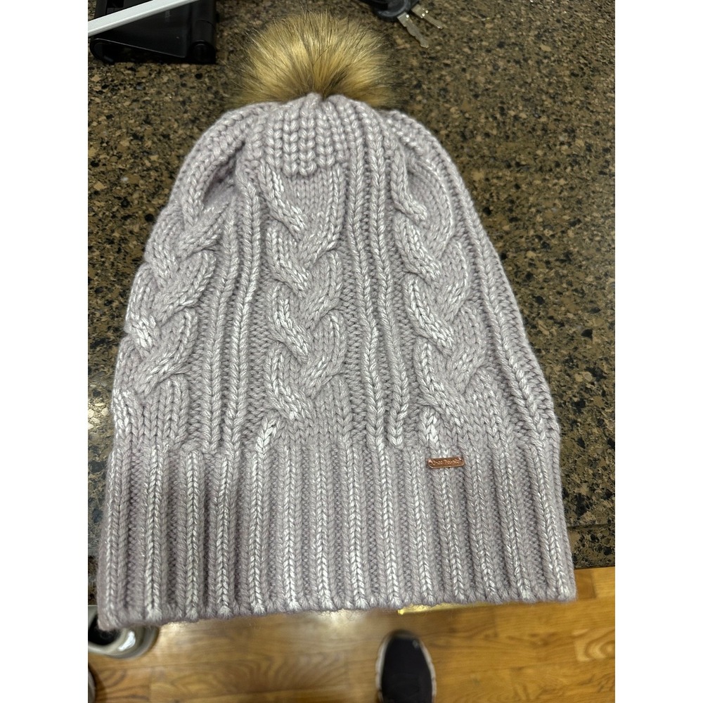 free people gray toboggan with pom pom